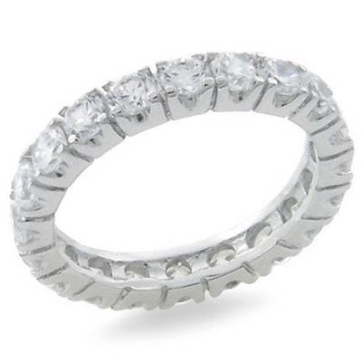 Sterling Silver Cubic Zirconia Eternity Ring