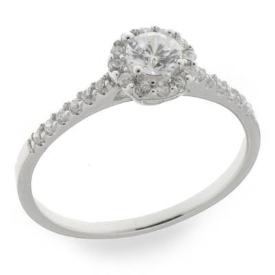 Sterling Silver Cubic Zirconia Solitaire Ring