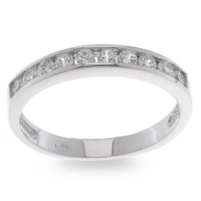 Sterling Silver Ten Stone Cubic Zirconia Ring