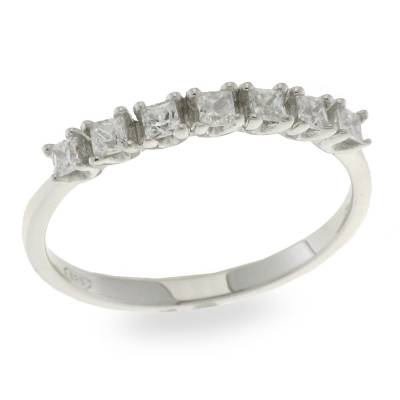 Sterling Silver Seven Stone Cubic Zirconia Ring