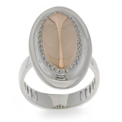 Sterling Silver Cubic Zirconia And Brown Ring