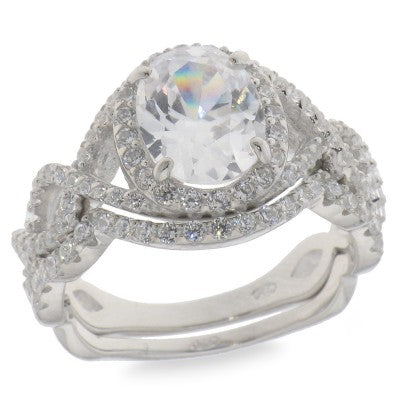 Sterling Silver Fancy Cubic Zirconia Ring