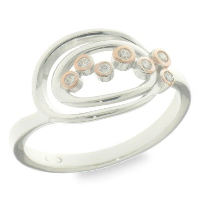 Sterling Silver & Rose Stone Set Ring