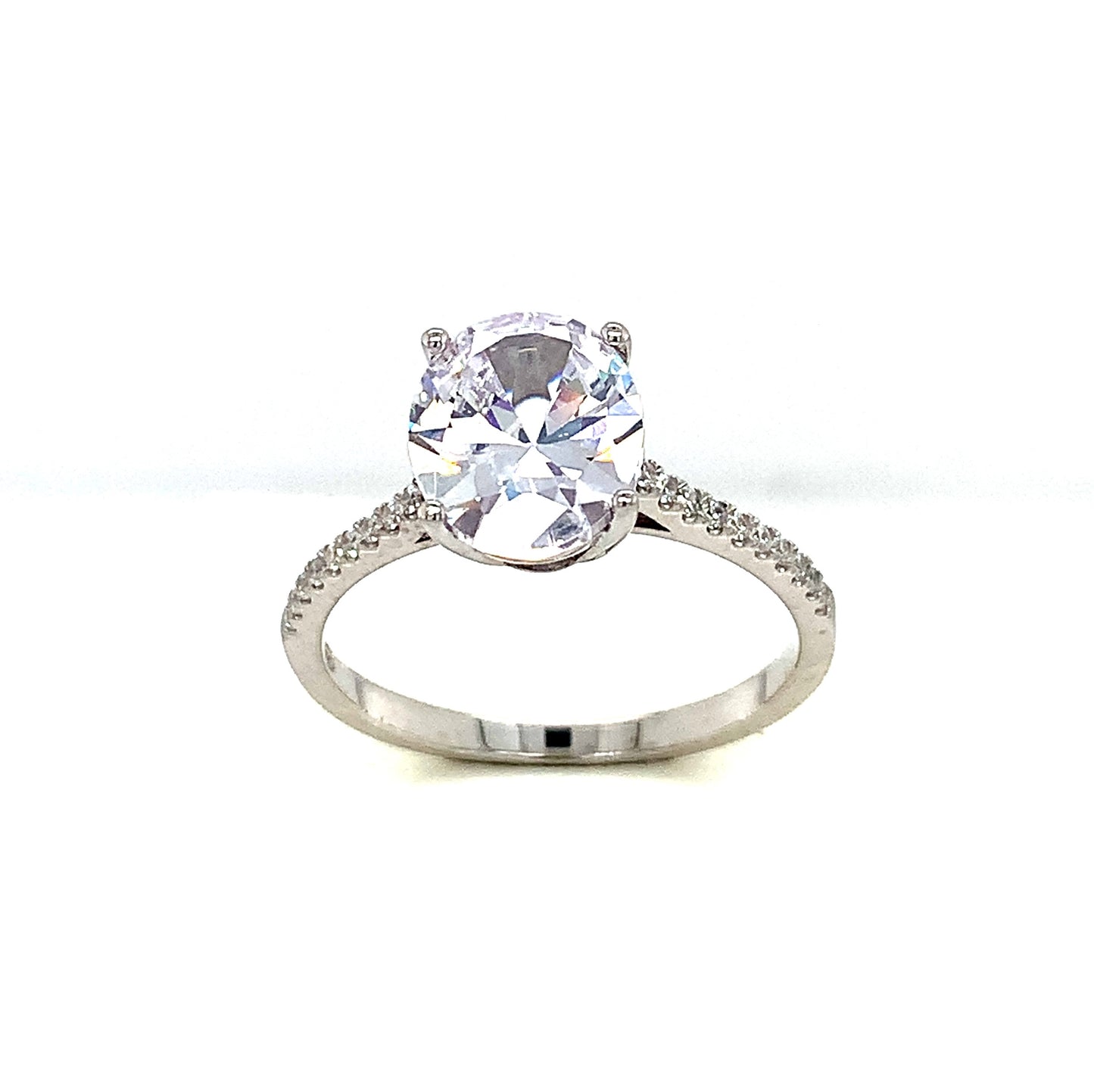 Sterling Silver Oval Cubic Zirconia Ring