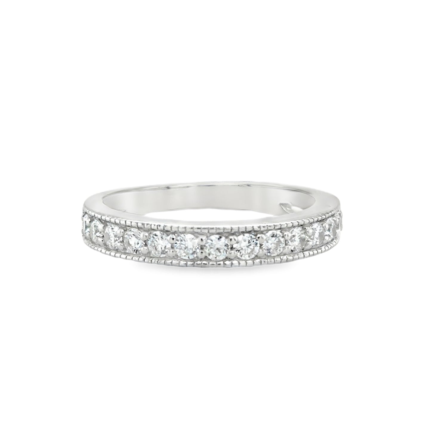 Sterling Silver Cubic Zirconia Channel Set Eternity Ring