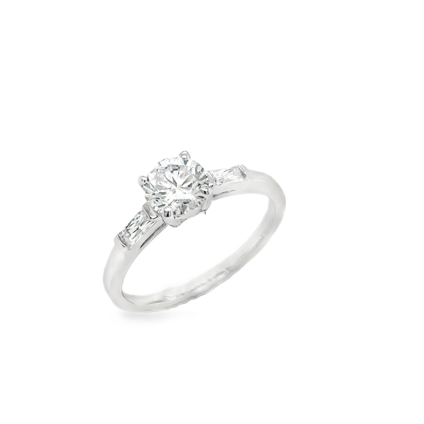 Sterling Silver Cubic Zirconia Solitaire Dress Ring