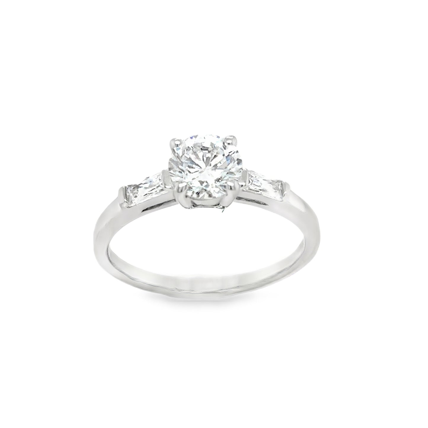 Sterling Silver Cubic Zirconia Solitaire Dress Ring