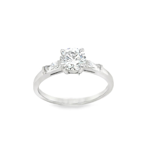 Sterling Silver Cubic Zirconia Solitaire Dress Ring