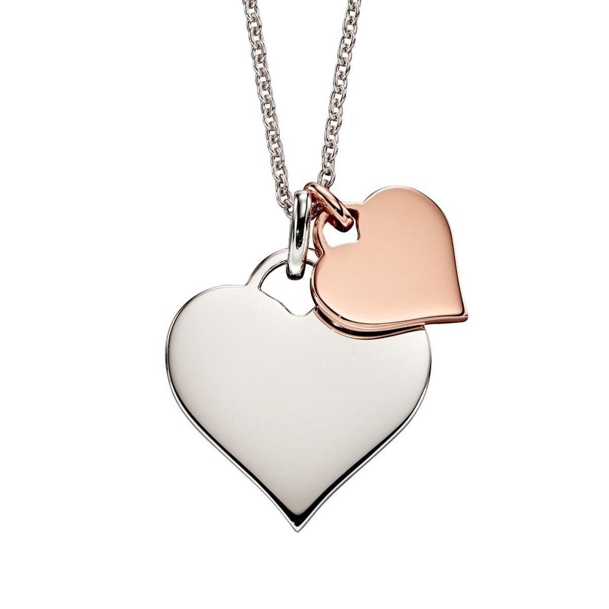 Sterling Silver And Rose 2 Heart 'Isabella' Pendant