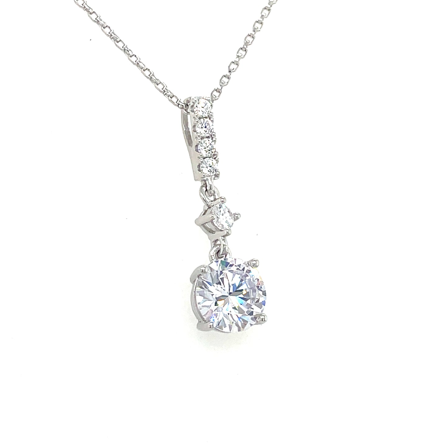 Sterling Silver Cubic Zirconia Pendant with CZ Baile