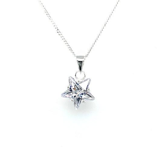 Sterling Silver Cubic Zirconia Star Pendant