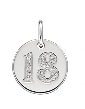 Sterling Silver Cubic Zirconia 18 Disc Pendant