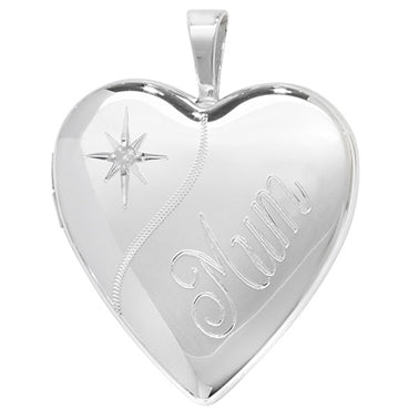 Sterling Silver Mum Heart Locket
