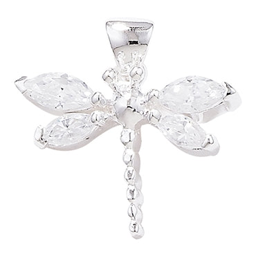 Sterling Silver Cubic Zirconia Dragonfly Pendant