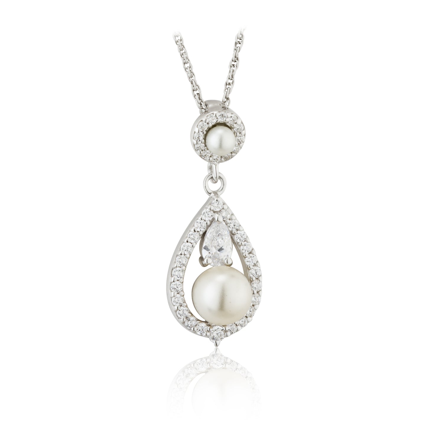 Paul Costelloe Pearl And Cubic Zirconia Drop Pendant