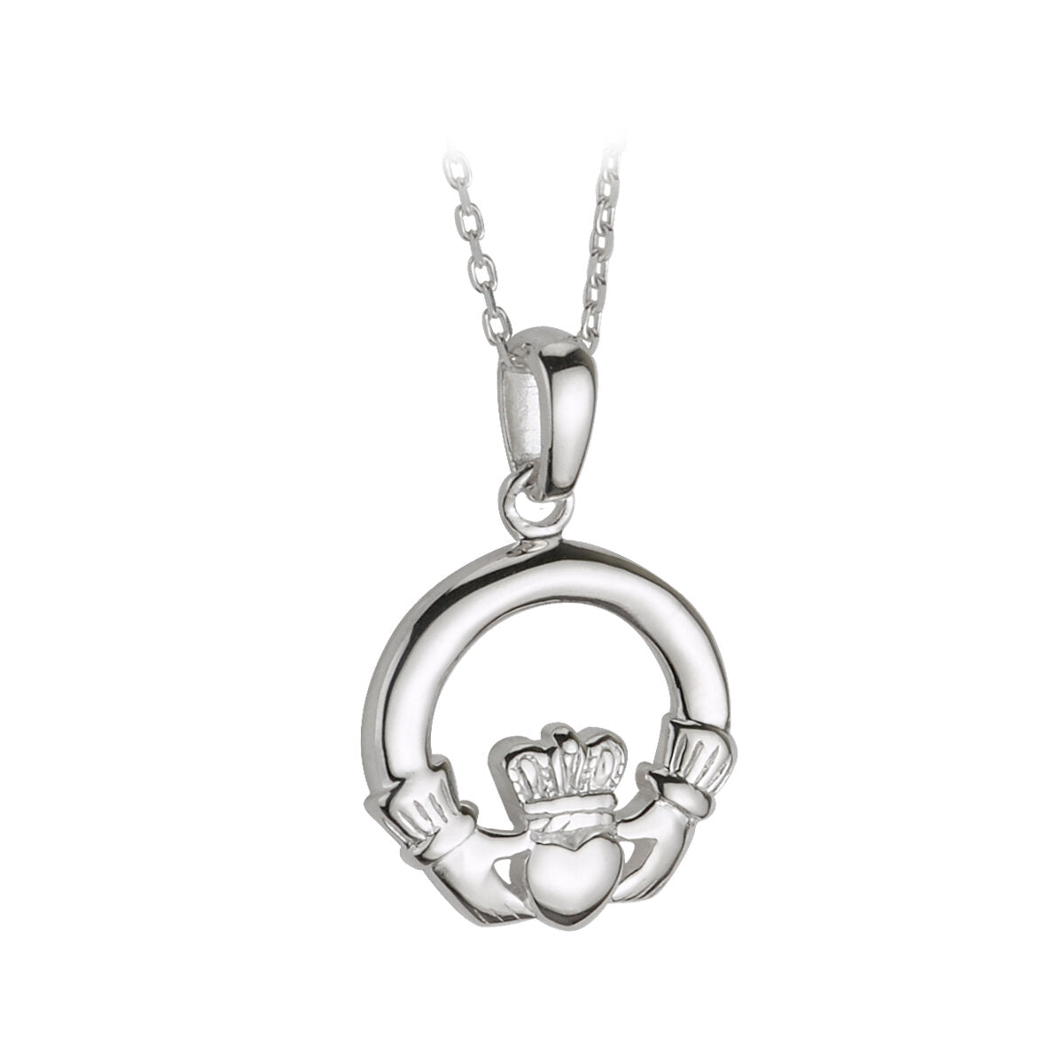Sterling Silver Claddagh Plain Pendant