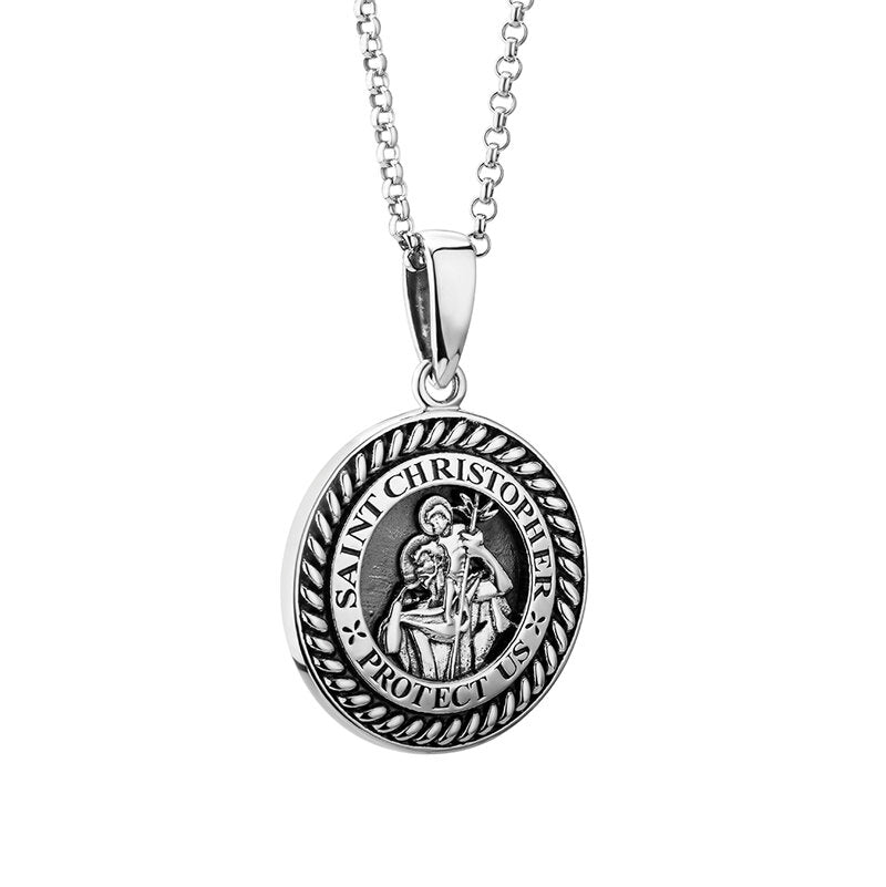 Sterling Silver St Christopher Large Pendant