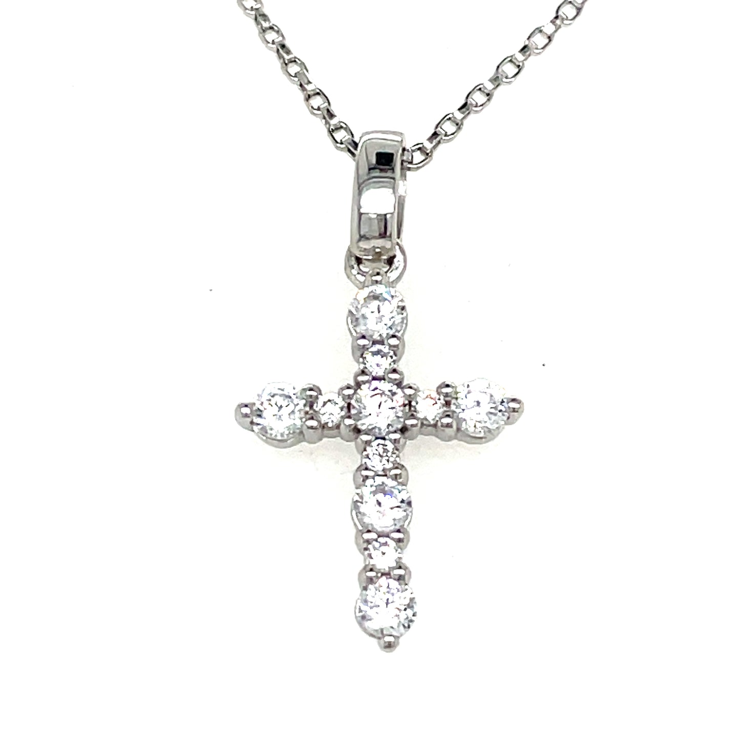 Sterling Silver Cubic Zirconia Cross Pendant