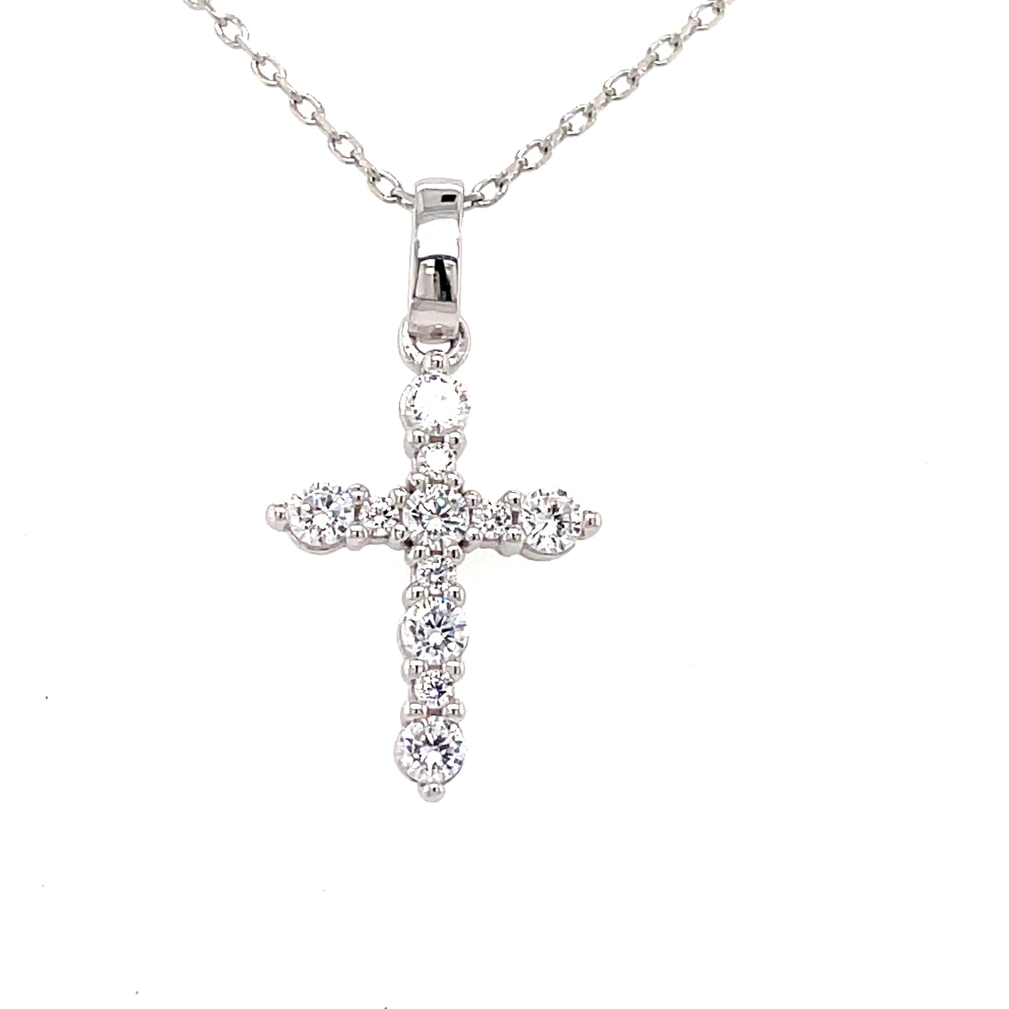 Sterling Silver Cubic Zirconia Cross Pendant