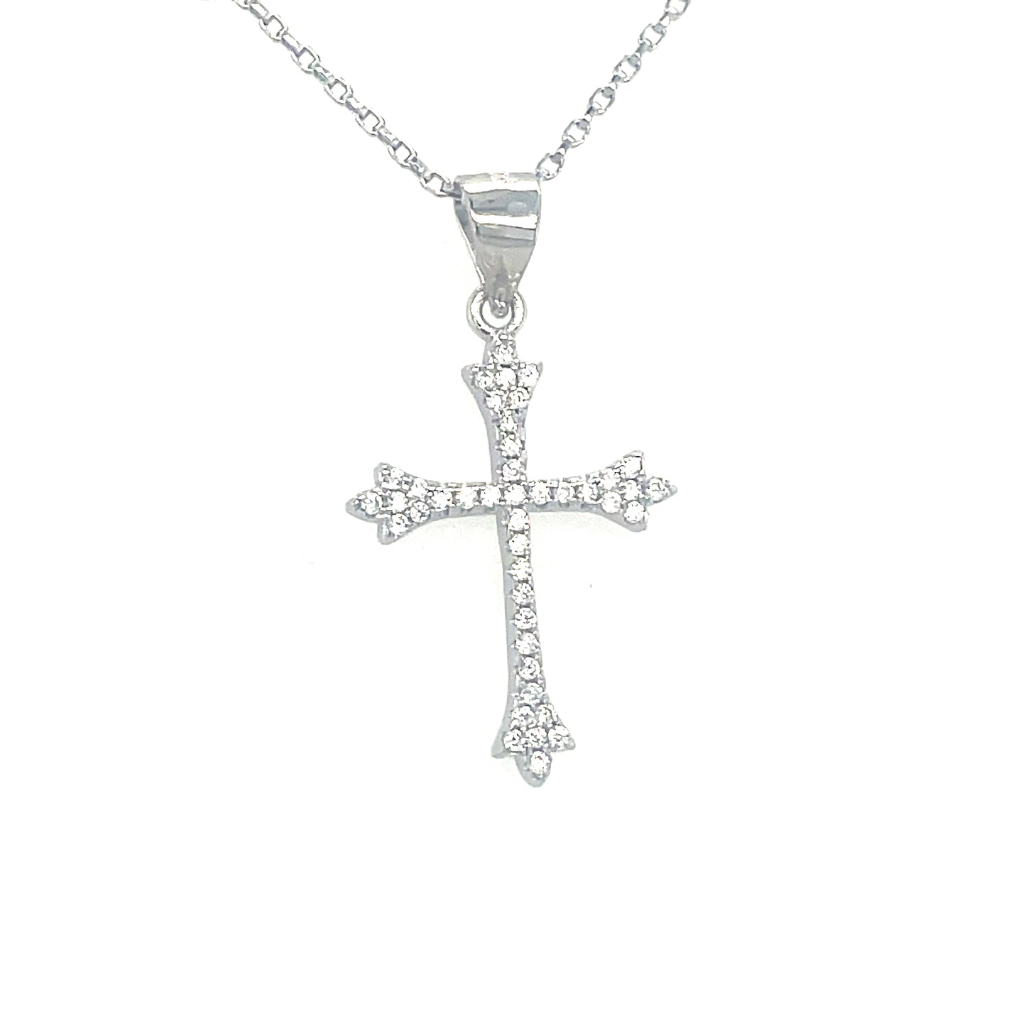 Sterling Silver Cubic Zirconia Cross Pendant