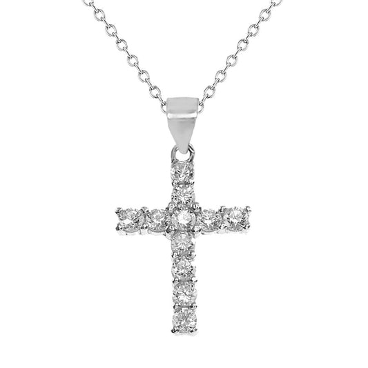 Sterling Silver Cubic Zirconia Cross Pendant