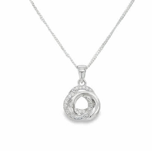 Sterling Silver Cubic Zirconia Trinity Knot Pendant