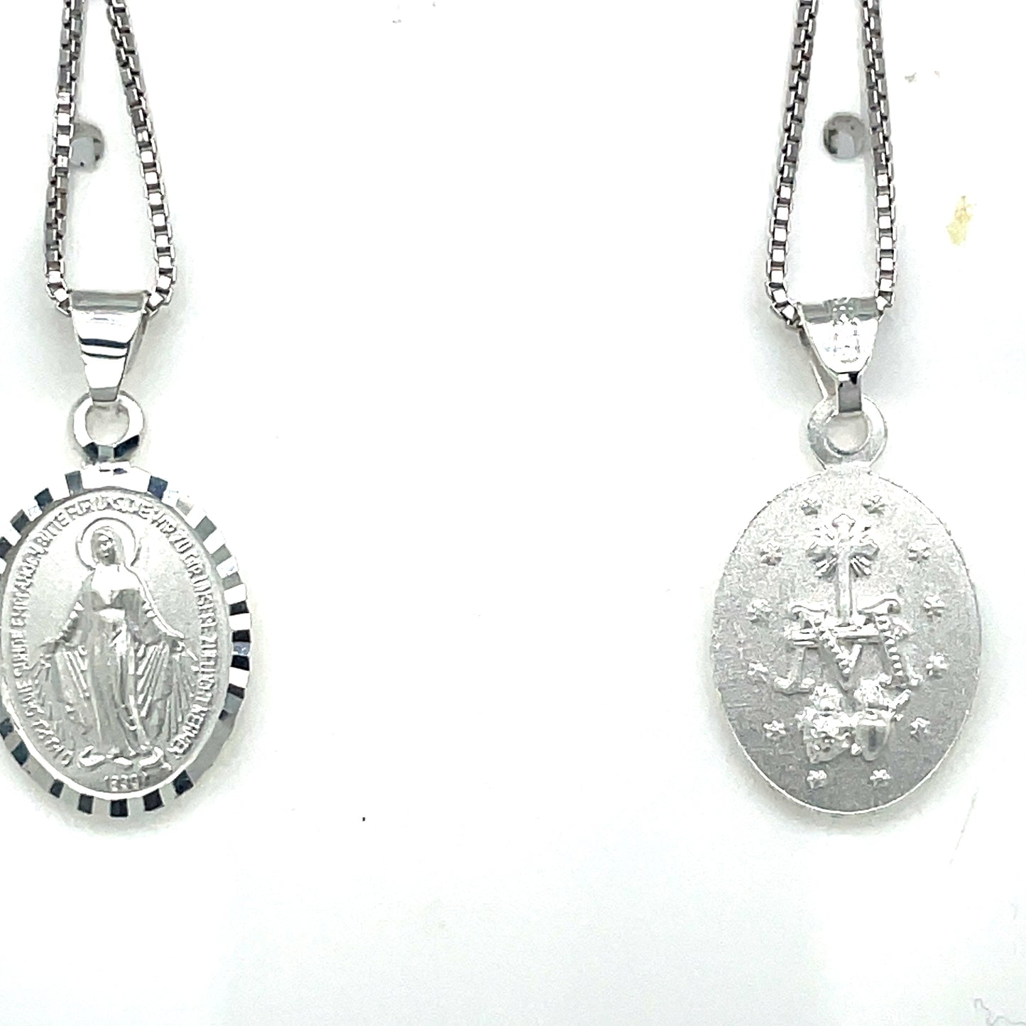 Sterling Silver Small Oval Miraculous Medal Pendant