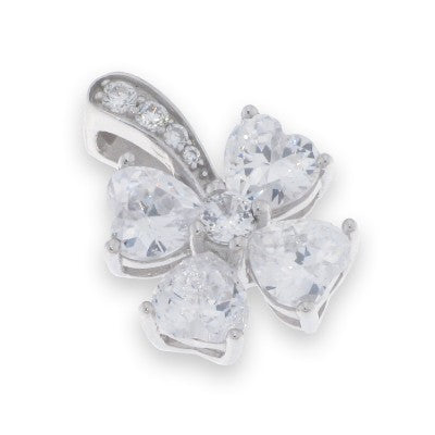 Sterling Silver Cubic Zirconia Flower Pendant