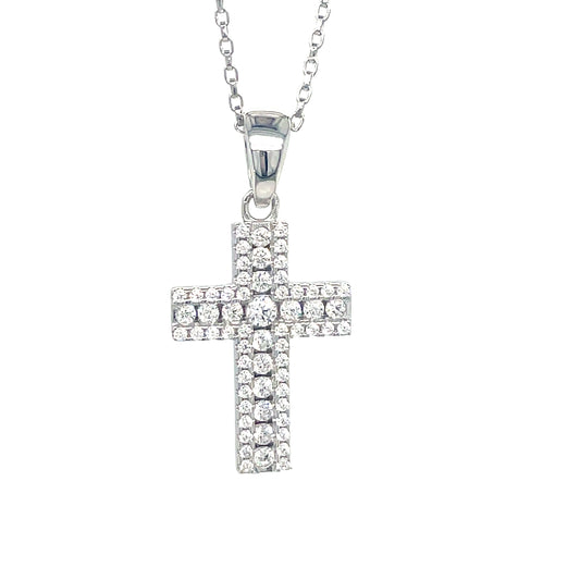 Sterling Silver Cubic Zirconia Cross
