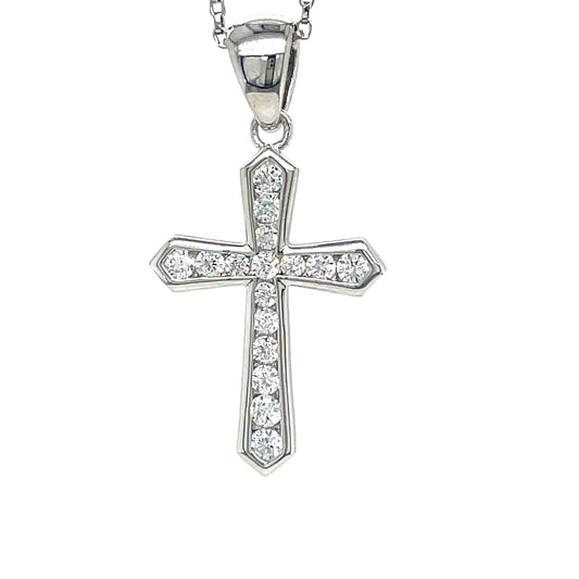 Sterling Silver Cubic Zirconia Cross