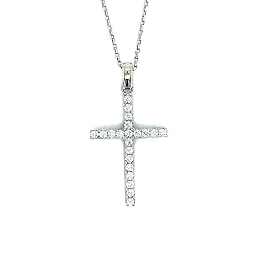 Sterling Silver CZ Cross