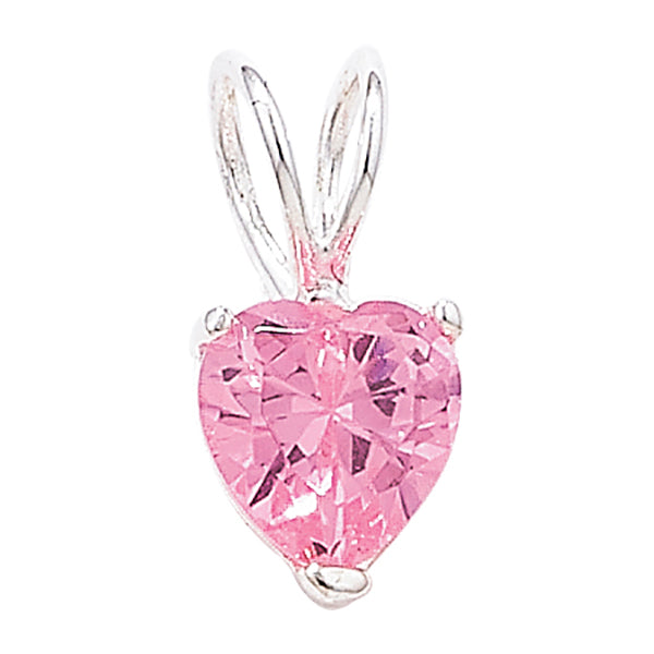 Sterling Silver Pink Heart Pendant
