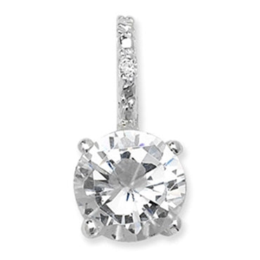 Sterling Silver Cubic Zirconia 4 Claw Solitaire Pendant