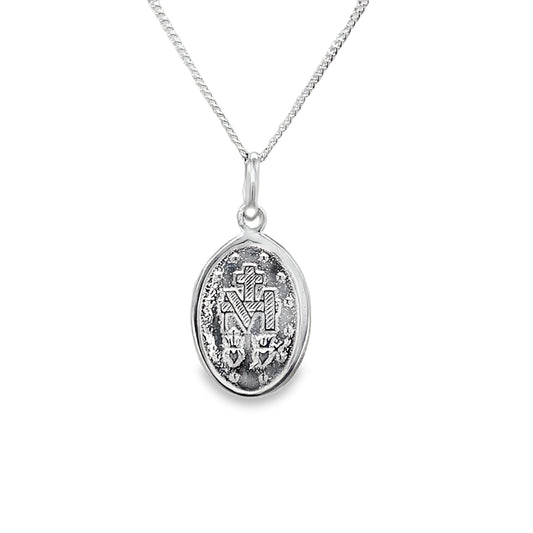 Sil P/Dnt Mirac Medal 18mm x 11mm