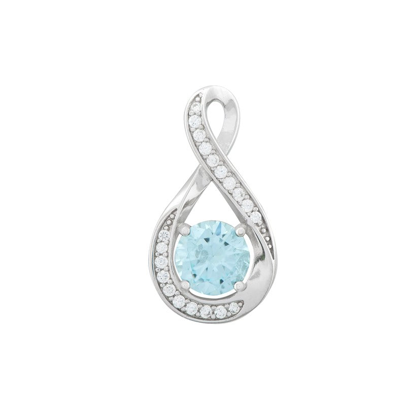 Sil Pdant Cz/Bl Topaz