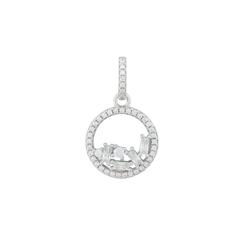 Sil Pdant Cz Circle