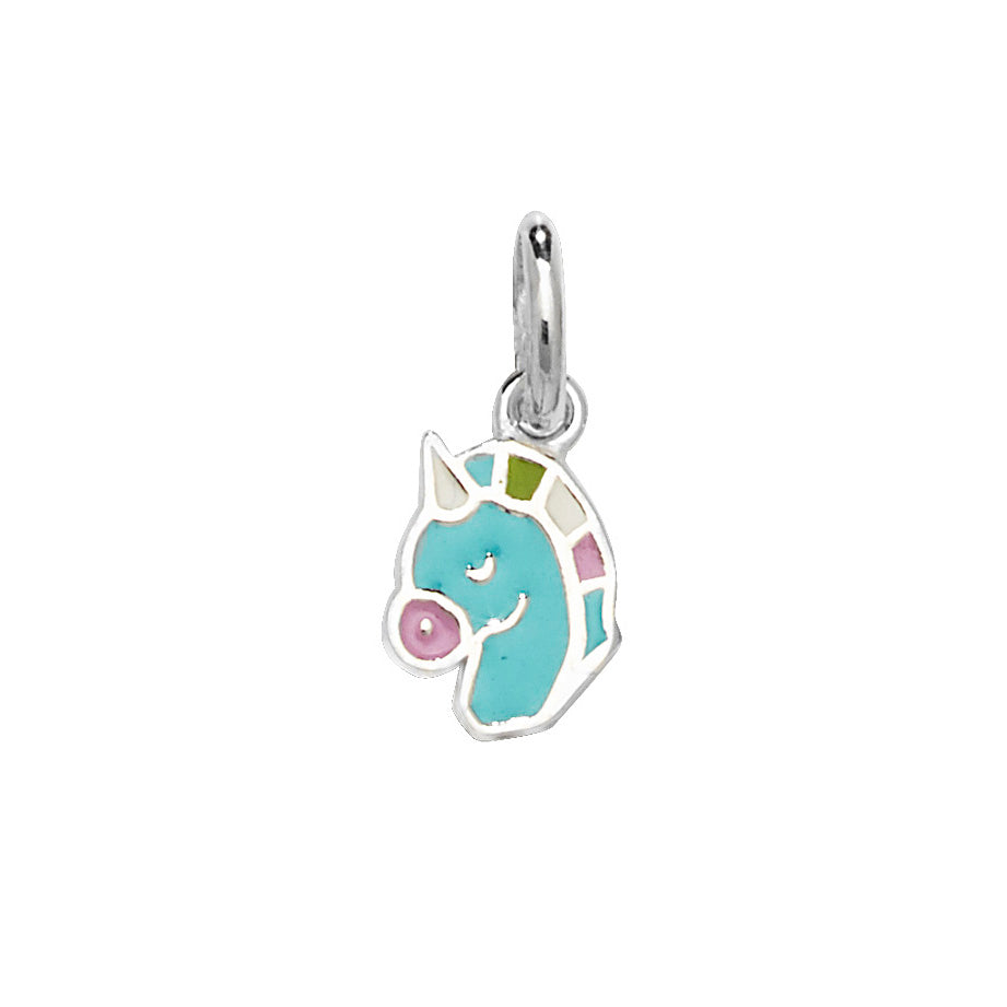 Sterling Silver Multi Colour Unicorn Pendant