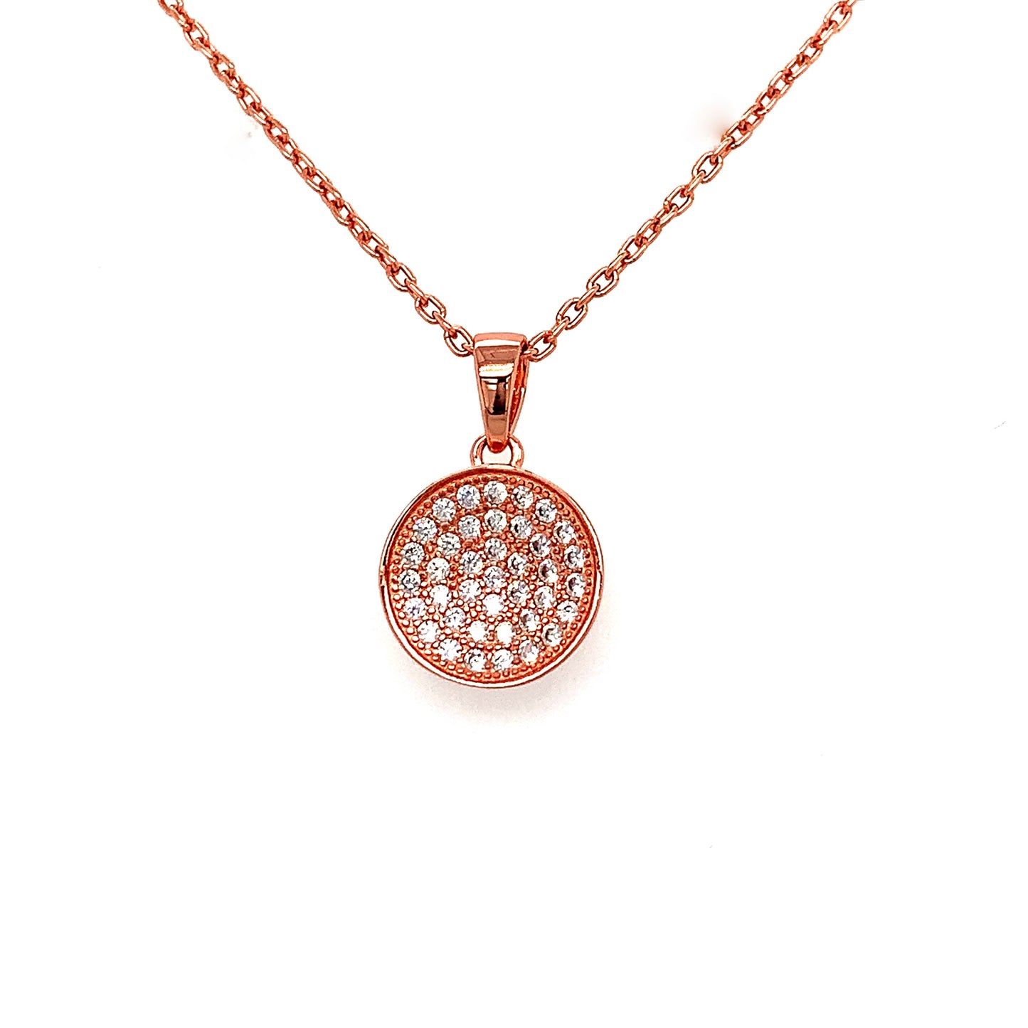 Sterling Silver Cubic Zirconia Pendant In Rose