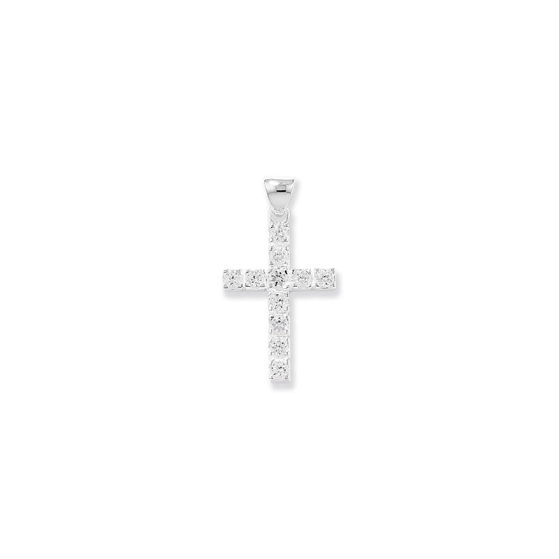 Sterling Silver Cubic Zirconia Cross Pendant