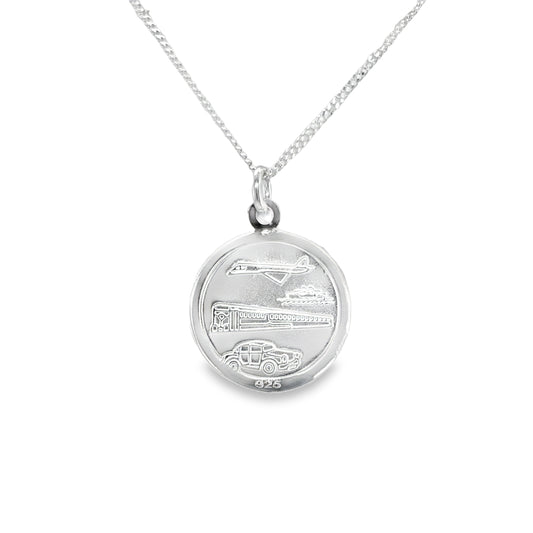 Sterling Silver St. Christopher Medal And Chain