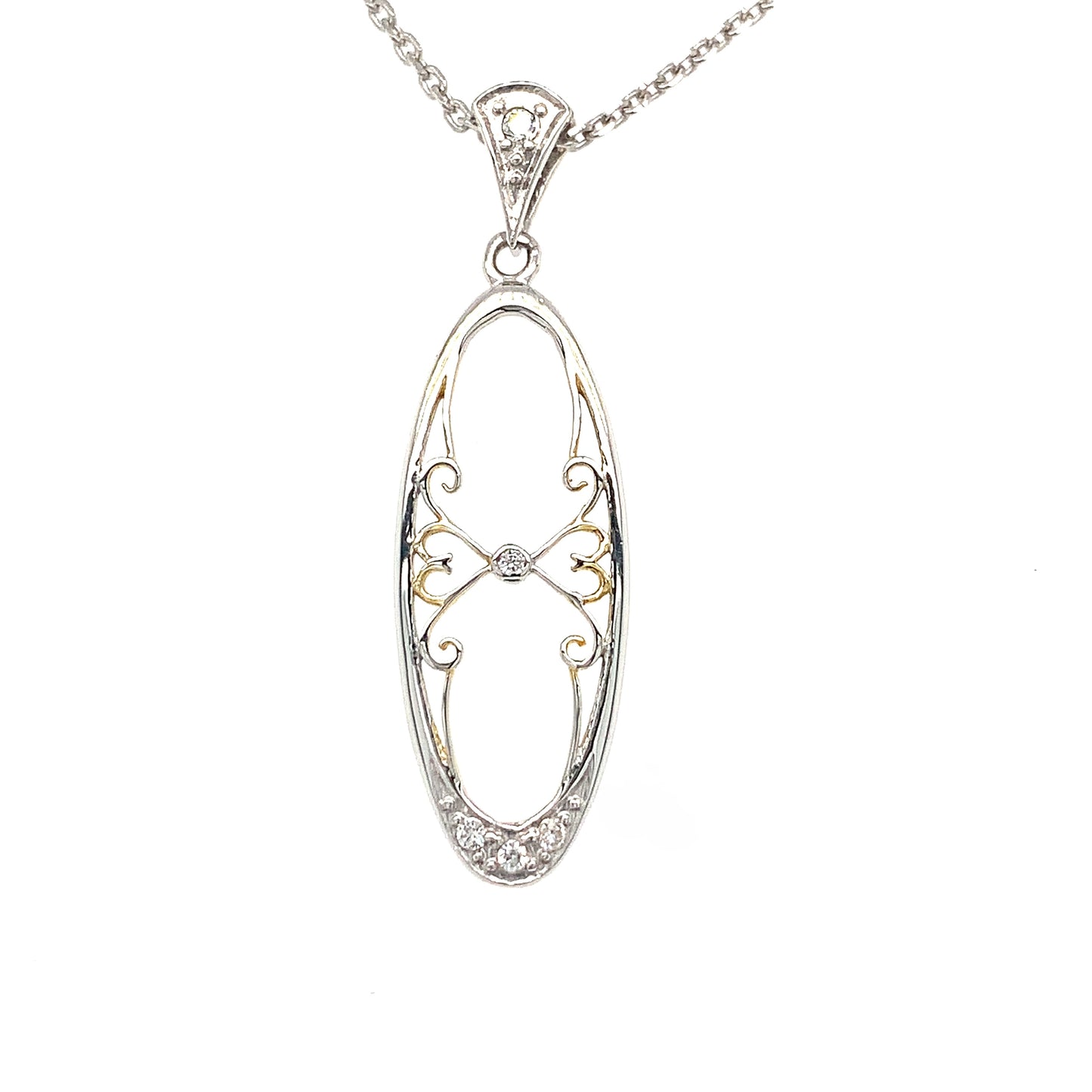 Stelring Silver Open Drop Pendant