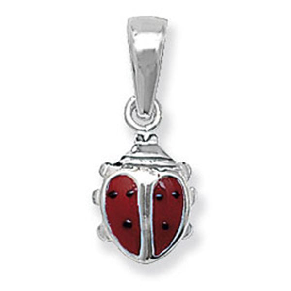 Sterling Silver Red Enamel Ladybird Pendant