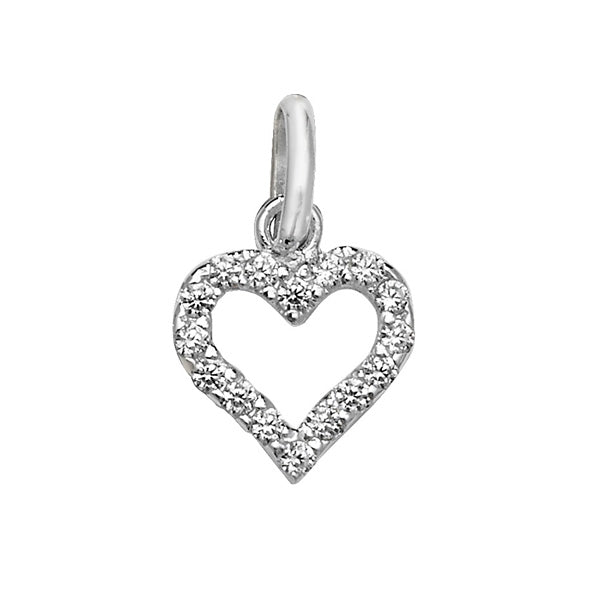 Sterling Silver Cubic Zirconia Heart Pendant