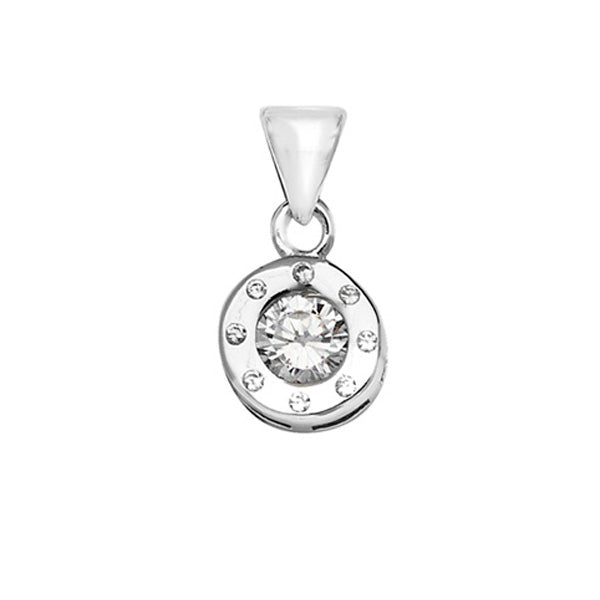 Sterling Silver Cubic Zirconia Halo Pendant
