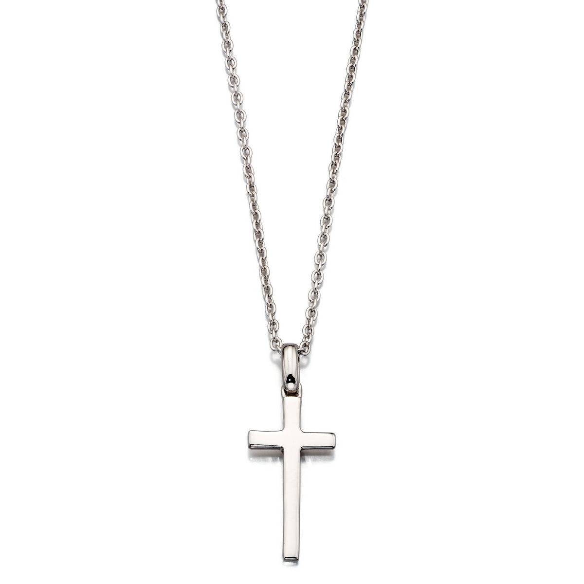 Sterling Silver Petite Plain Cross 'Misha' Pendant