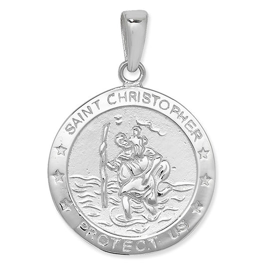 Sterling Silver St.Christopher 22mm Medal