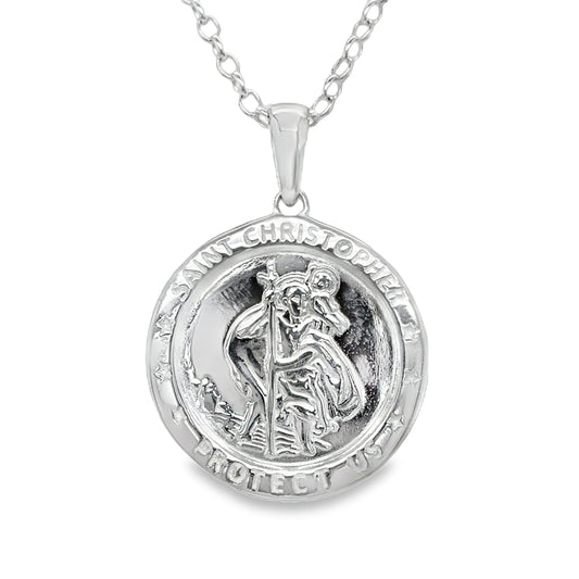 Sterling Silver St.Christopher 22mm Medal
