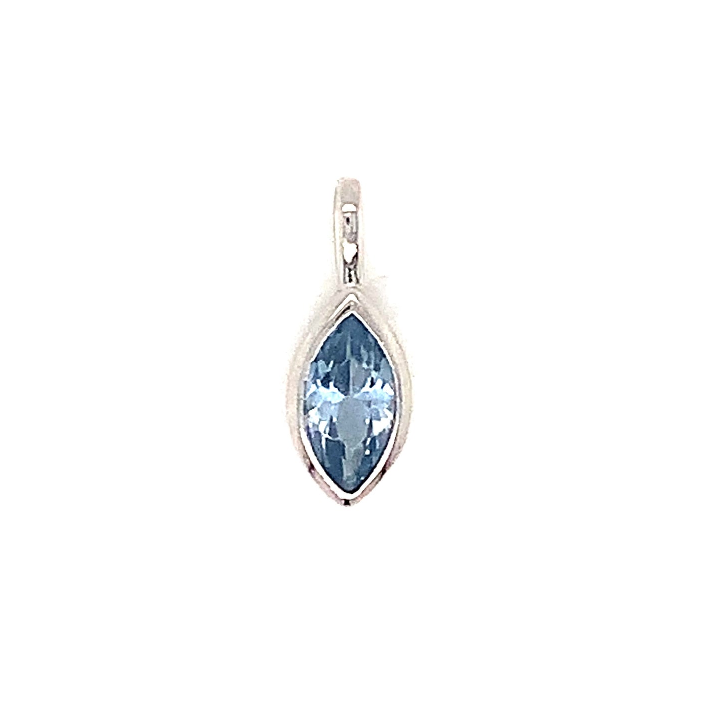 Sterling Silver March Cz Aquamarine Birthstone Charm