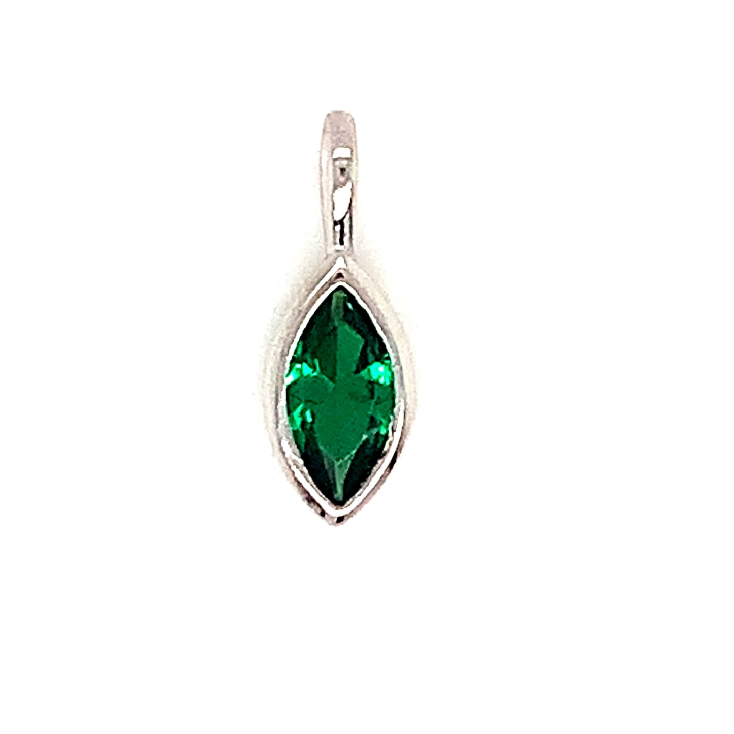 Sterling Silver May Cz Emerald Birthstone Charm