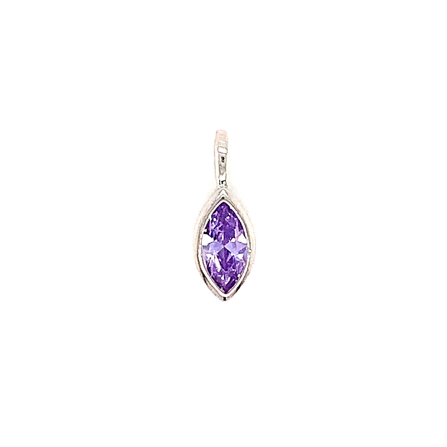 Sterling Silver June Cz Purple Birthstone Charm